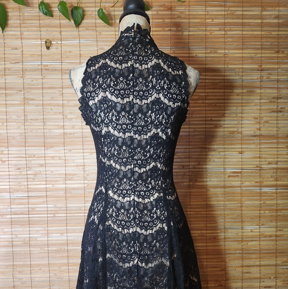Gothic Feel Black Lace Midi Dress - Picture 2 of 9